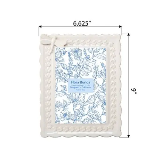 Flora Bunda&reg; 4" x 6" Ivory Dragonfly Ceramic Frame {3}