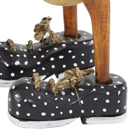 Set of 2 Brown Bamboo Coastal Duck Sculpture, 17", 12" {6}