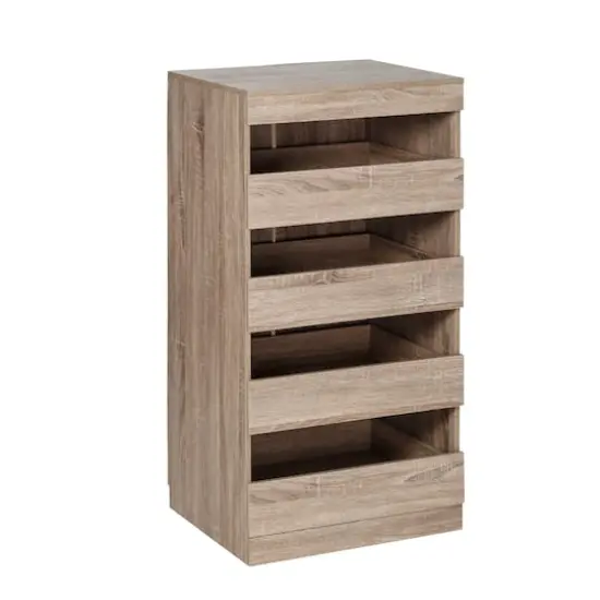 Honey Can Do Brown Tall & Narrow Stackable Storage Drawers with Wood Finish {3}