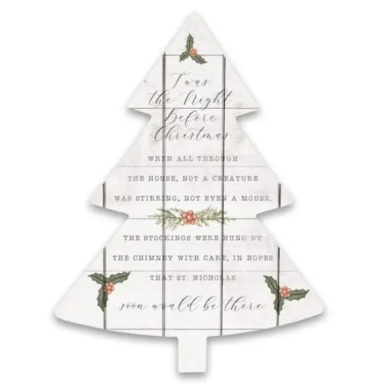 Twas the Night Before Christmas Tree Shaped Pallet Wood Wall Art {1}