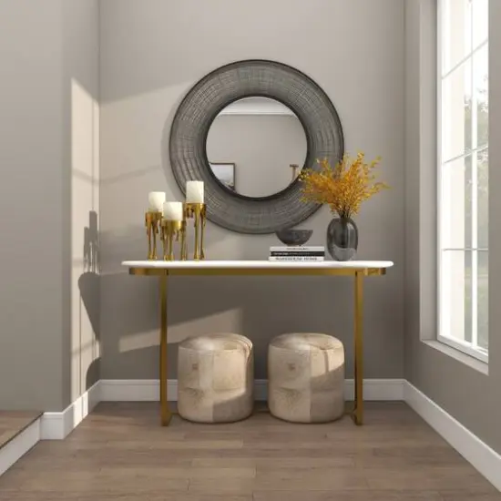 CosmoLiving by Cosmopolitan Gold Aluminum Pillar Candle Holder with Dripping Melting Designed Legs Set {16}