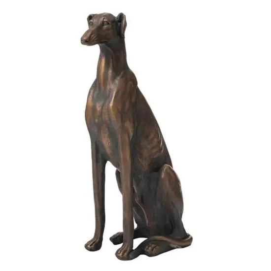 Glitzhome&reg; 30" Sitting Left Greyhound Dog Statue {1}