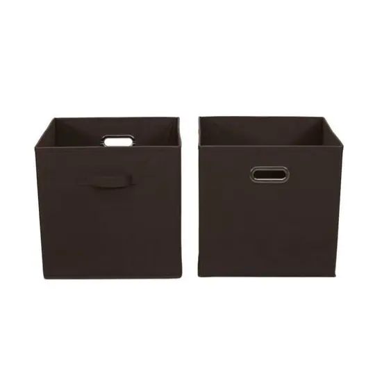 2 Pack Household Essentials 13" Fabric Storage Bins Brown {1}