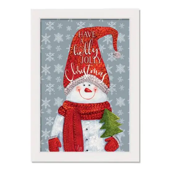 Have a Holly Jolly Christmas White Framed Wall Art {1}
