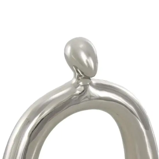 Abstract Arched Family Ceramic Sculpture Set Silver {4}