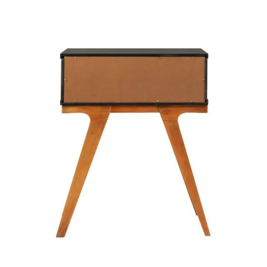 Walker Edison 20" 1-Drawer Modern Side Table Black/Caramel {6}