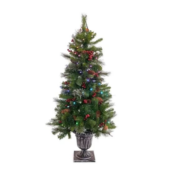 4ft. Pre-Lit Crestwood&reg; Spruce Artificial Christmas Entrance Tree, Twinkly&trade; LED Lights {1}