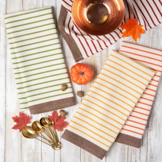 DII&reg; Harvest Prep Stripe Woven Dishtowel Set {5}