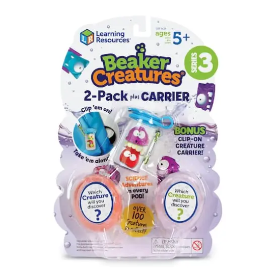 Learning Resources Beaker Creatures Series 3 2-Pack with Clip-On Carrier {1}