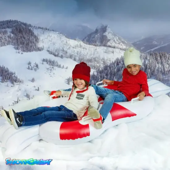 SnowCandy 77" 2-Person Peppermint Snow Tube {4}