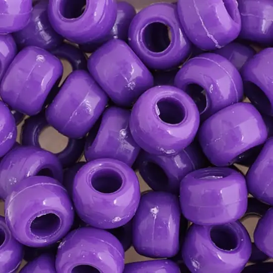 John Bead 9mm Opaque Plastic Pony Beads, 1,000ct. Purple {1}