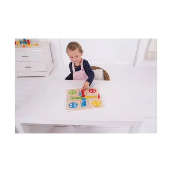 Bigjigs Toys&reg; Wooden Traditional Ludo Board Game {5}