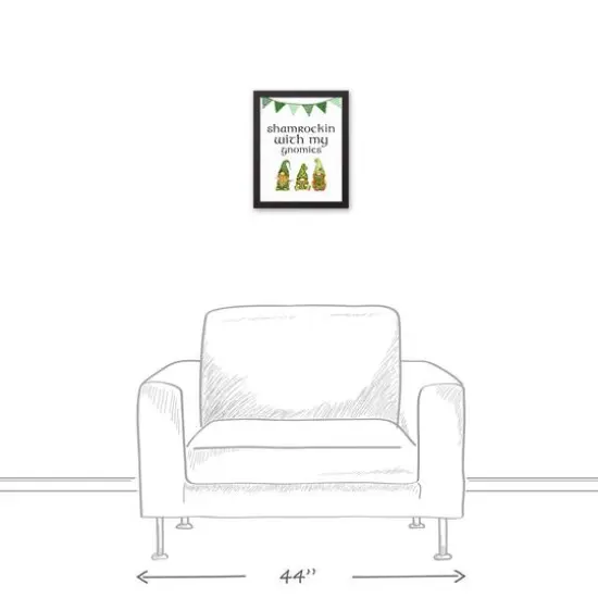 Shamrockin Gnomies 12.73" x 15.73" Black Framed Canvas {5}