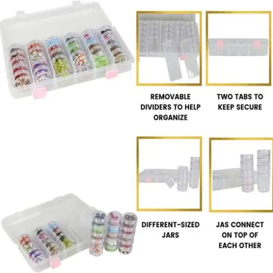 Everything Mary Large Plastic Bead Storage Box with 28 Jars {5}