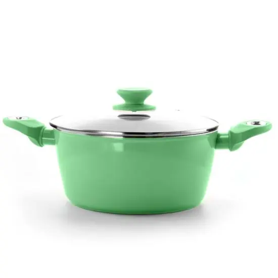 Gibson Home&reg; Plaza Caf&eacute; Mint Aluminum 4.5qt. Dutch Oven with Soft Touch Handles {5}