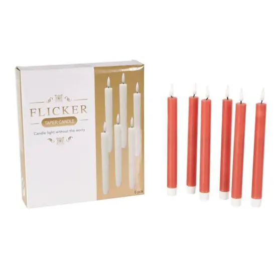 10" Flameless Wax Candles with Remote Control, 6ct. Red {8}