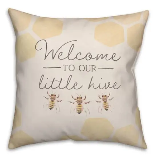 Welcome To Our Hive 18" x 18" Throw Pillow {1}