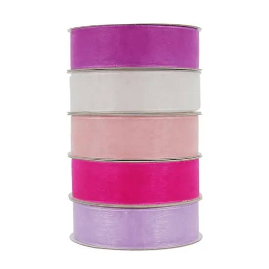 5 Color Sheer Value Pack Ribbon by Celebrate It® Pink/Purple {3}