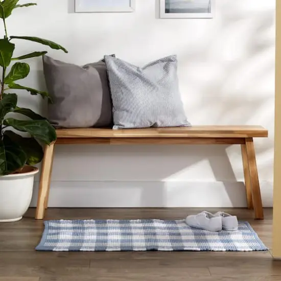 DII&reg; Buffalo Check Rag Rug, 26" x 40" Stonewash Blue and White {6}