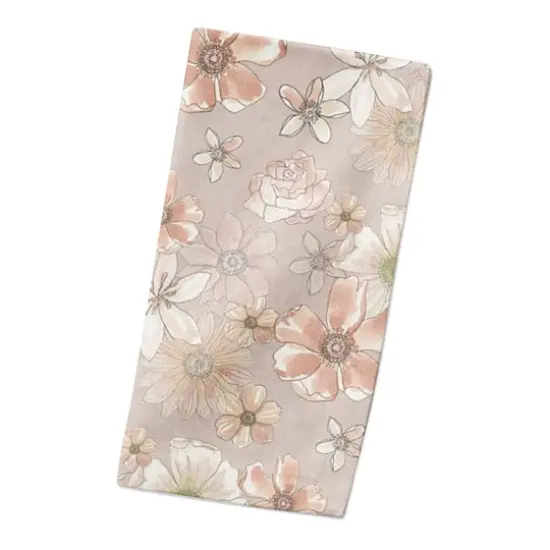 Watercolor Florals Cotton Twill Napkin Blush {3}