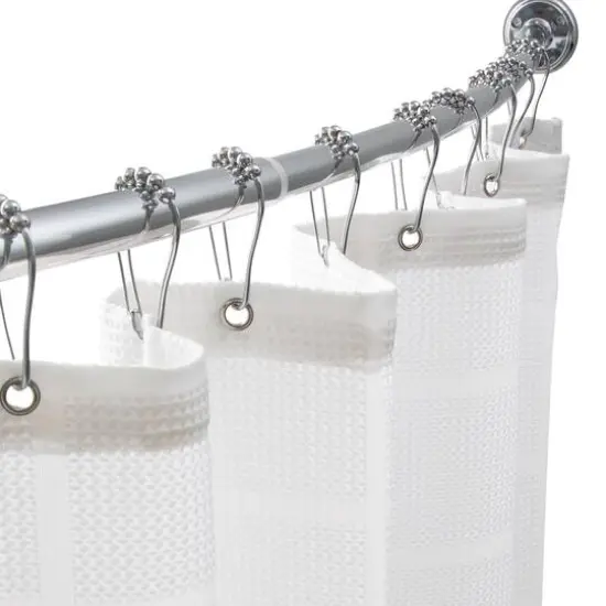 Bath Bliss Chrome 12 Piece Carabiner Shower Curtain Roller Rings {5}
