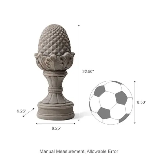 Glitzhome&reg; 22.5" Artichoke Garden Statue Gray {9}