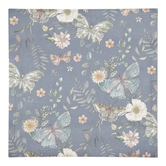 Butterflies Cotton Twill Napkin Blue {1}