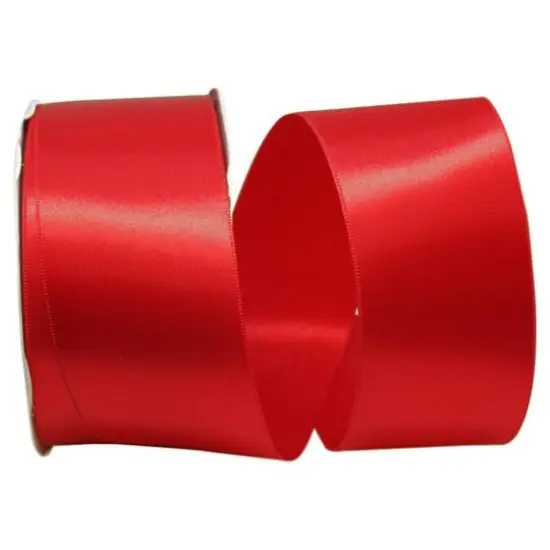 JAM Paper 2.25" x 50yd. Double Face Satin Allure Ribbon Hot Red {1}