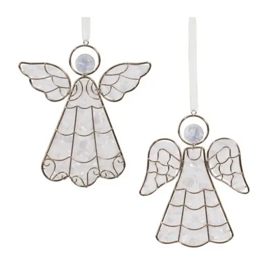 5" Metal Framed Angel Ornament Set {1}