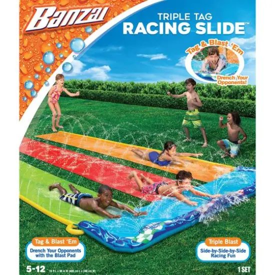 Banzai&reg; 16ft. Triple Tag Racing Slide&trade; {4}