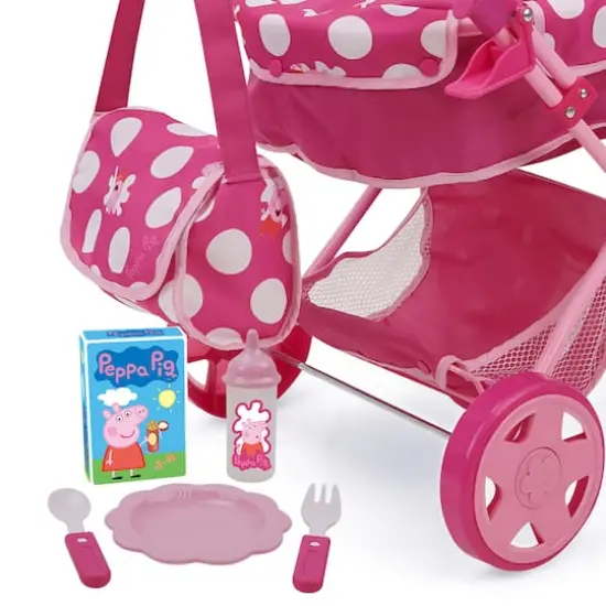 509 Crew Peppa Pig&trade; Pink and White Dots Baby Classic Doll Pram Set {6}