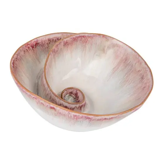 Hello Honey&reg; 8.75" White & Berry Nautilus Essence Stoneware Bowl {7}