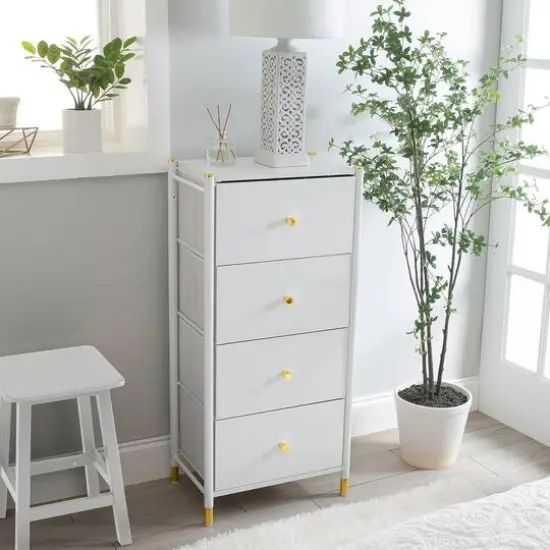 Simplify 4 Drawer Luxury Dresser White {4}