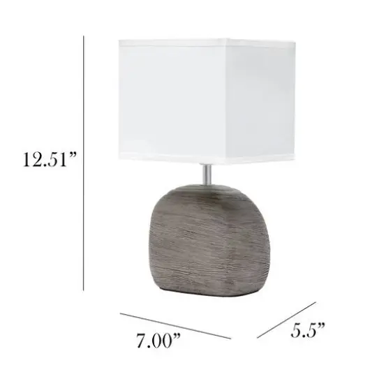Simple Designs 12.5" Bedrock Ceramic Table Lamp {4}