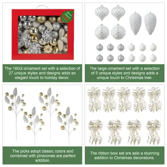 7.5ft. Pre-Lit Slim Fir Christmas Tree Kit with Ornaments, Tree Skirt & Santa Figurine {8}