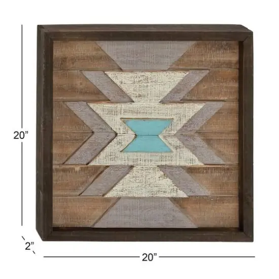 20" Multicolored Wood Farmhouse Abstract Wall Decor {7}