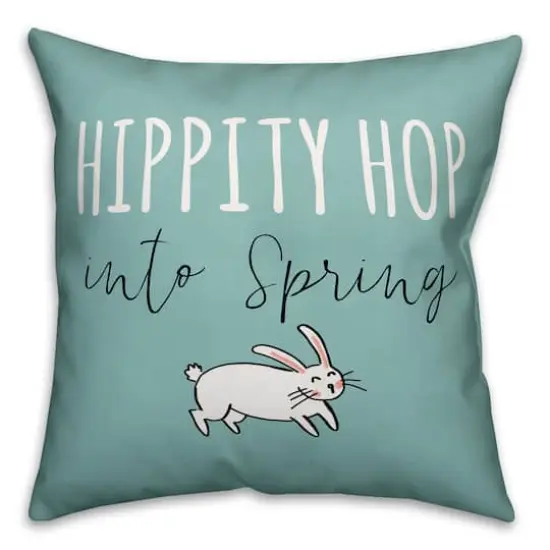 Hippity Hop Into Spring Throw Pillow {1}