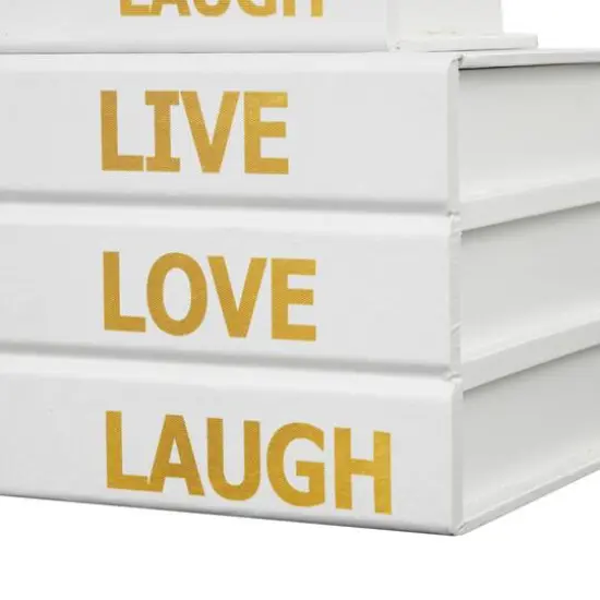 Live, Laugh, Love Canvas Storage Book Box Set White {7}