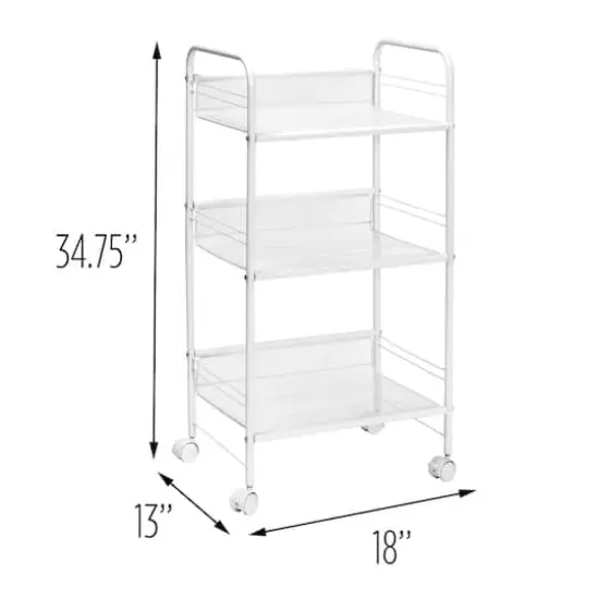 Honey Can Do White 3-Tier Mesh Rolling Cart {7}