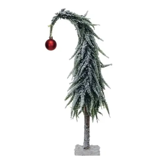 Hello Honey 14" Snow Finish Faux Evergreen Tree with Wood Base {1}