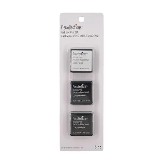 Dye Ink Pad Set by Recollections&trade; Coal/Coal/Snow {1}