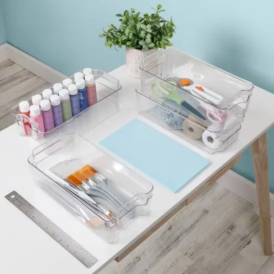 Honey Can Do Clear BPA-Free Stackable Refrigerator Organizer Storage Bins Set {14}