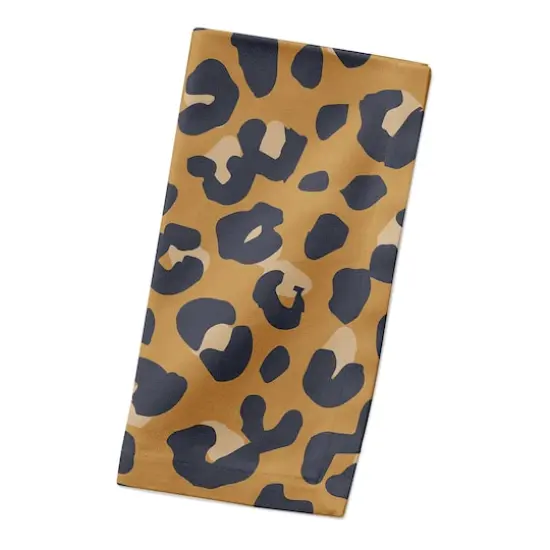 Leopard Cotton Twill Napkin Gold {3}