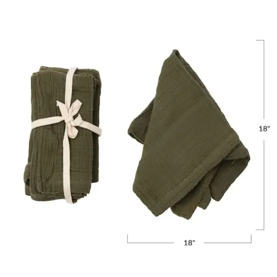 Hello Honey&reg; Olive Green Cotton Gauze Napkins, 4ct. {1}