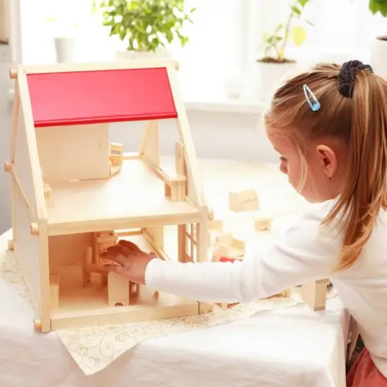 2 Story Wood Dollhouse Playset {8}