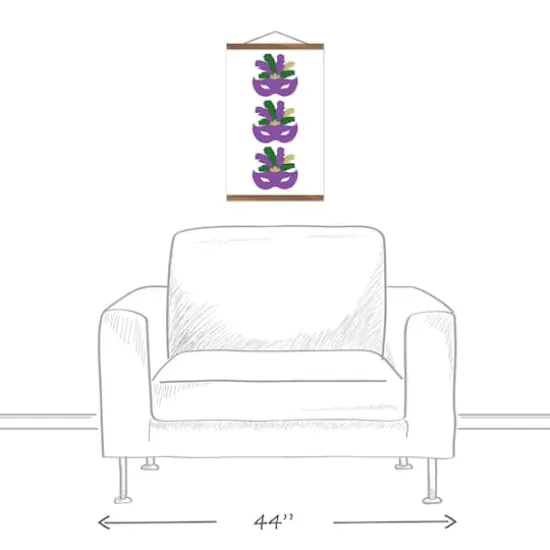 Mardi Gras Masks Teak Hanging Canvas {4}