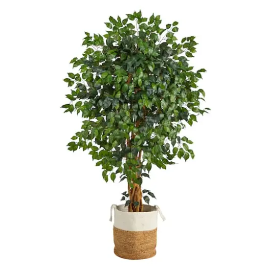 5.5ft. Palace Ficus Artificial Tree with in Handmade Natural Jute and Cotton Planter {1}