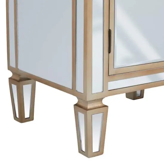 Beige Mirror Glam Cabinet, 30" x 19" x 15" {9}