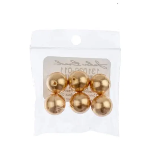 Preciosa Maxima 12mm Round Nacre Pearls, 6ct. Gold {3}