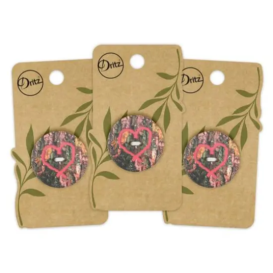 Dritz&reg; 30mm Red Sustainable Coconut Round Heart Button, 3ct. {7}